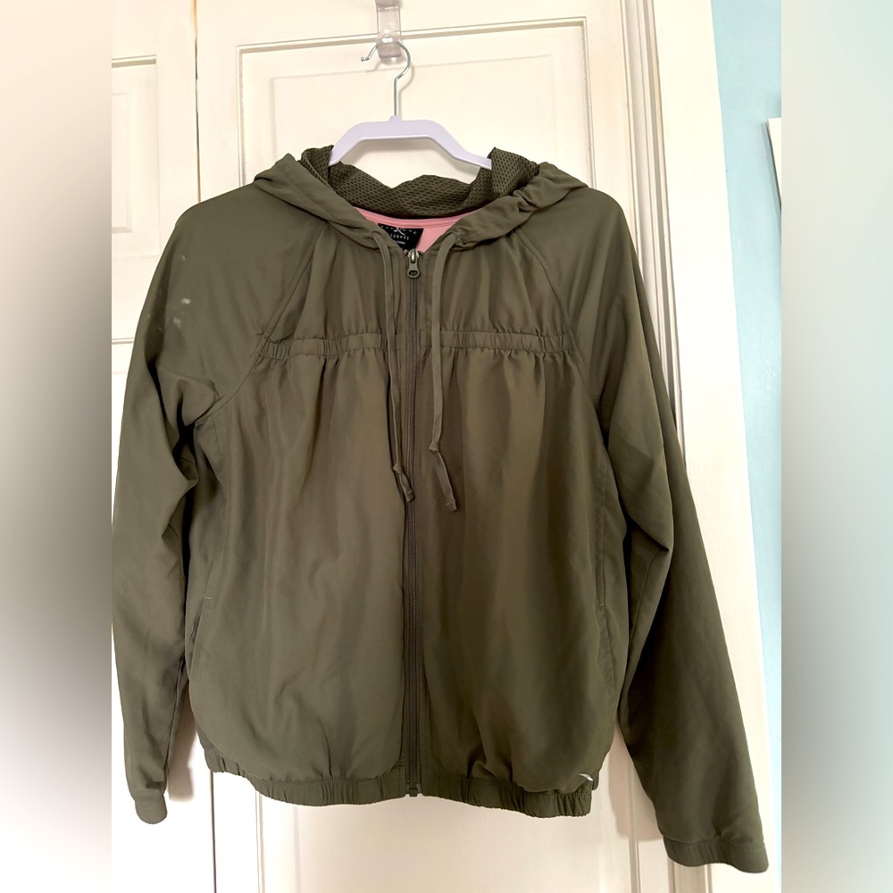 Flexors Outdoors Olive Green Baseball Style Hooded Jacket